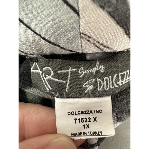 Dolcezza Art Simply Pullover Womens 1X Abstract Floral Print 71622X Top Sweater - Picture 6 of 10